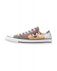 Baskets basses en toile imprimées grises Converse