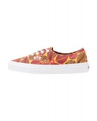 Baskets basses en toile imprimées marron Vans