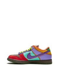 Baskets basses en toile imprimées multicolores Nike