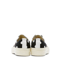 Baskets basses en toile imprimées noires et blanches Comme Des Garcons Play