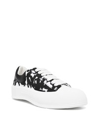 Baskets basses en toile imprimées noires et blanches Alexander McQueen