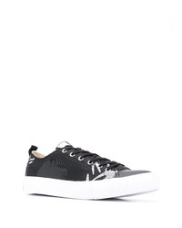 Baskets basses en toile imprimées noires et blanches McQ Swallow