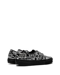 Baskets basses en toile imprimées noires et blanches Vans