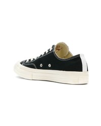 Baskets basses en toile imprimées noires COMME DES GARÇONS PLAY X CONVERSE