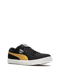 Baskets basses en toile imprimées noires Puma