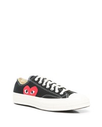 Baskets basses en toile imprimées noires Comme des Garcons