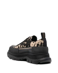 Baskets basses en toile imprimées noires Alexander McQueen