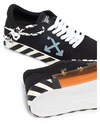 Baskets basses en toile imprimées noires Off-White