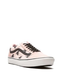 Baskets basses en toile imprimées roses Vans