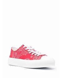 Baskets basses en toile imprimées rouges Givenchy