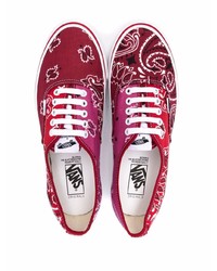 Baskets basses en toile imprimées rouges Vans