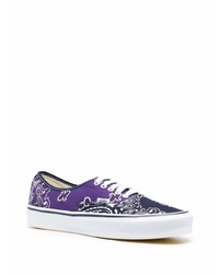 Baskets basses en toile imprimées violettes Vans