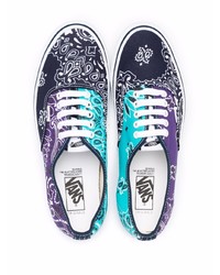 Baskets basses en toile imprimées violettes Vans