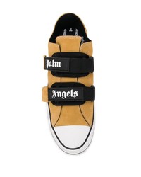 Baskets basses en toile jaunes Palm Angels