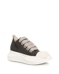 Baskets basses en toile marron foncé Rick Owens DRKSHDW