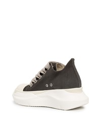 Baskets basses en toile marron foncé Rick Owens DRKSHDW