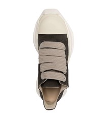 Baskets basses en toile marron foncé Rick Owens DRKSHDW