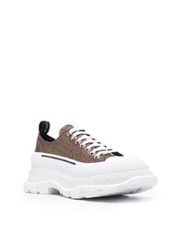 Baskets basses en toile marron Alexander McQueen