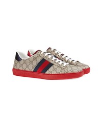 Baskets basses en toile multicolores Gucci