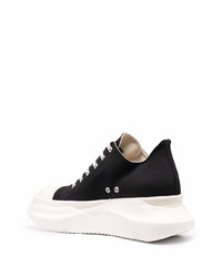 Baskets basses en toile noires et blanches Rick Owens DRKSHDW