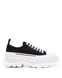 Baskets basses en toile noires et blanches Alexander McQueen