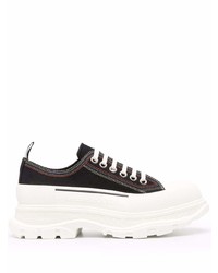 Baskets basses en toile noires et blanches Alexander McQueen