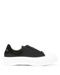 Baskets basses en toile noires et blanches Alexander McQueen