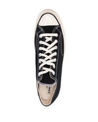 Baskets basses en toile noires et blanches Converse