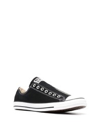 Baskets basses en toile noires et blanches Converse