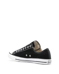 Baskets basses en toile noires et blanches Converse