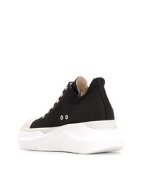 Baskets basses en toile noires et blanches Rick Owens DRKSHDW