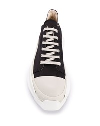 Baskets basses en toile noires et blanches Rick Owens DRKSHDW