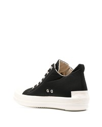 Baskets basses en toile noires et blanches Rick Owens DRKSHDW