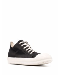 Baskets basses en toile noires et blanches Rick Owens DRKSHDW