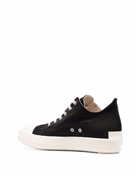 Baskets basses en toile noires et blanches Rick Owens DRKSHDW