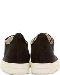 Baskets basses en toile noires et blanches Rick Owens