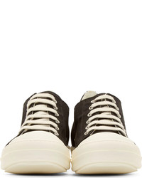 Baskets basses en toile noires et blanches Rick Owens