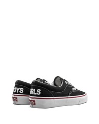 Baskets basses en toile noires et blanches Vans