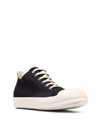 Baskets basses en toile noires et blanches Rick Owens DRKSHDW