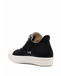 Baskets basses en toile noires et blanches Rick Owens DRKSHDW