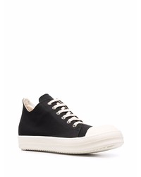 Baskets basses en toile noires et blanches Rick Owens DRKSHDW