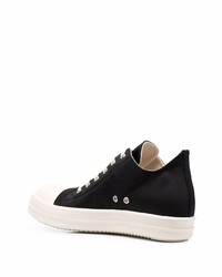 Baskets basses en toile noires et blanches Rick Owens DRKSHDW