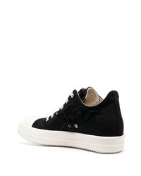 Baskets basses en toile noires et blanches Rick Owens DRKSHDW