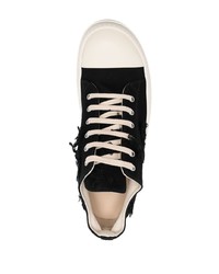 Baskets basses en toile noires et blanches Rick Owens DRKSHDW