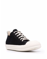 Baskets basses en toile noires et blanches Rick Owens