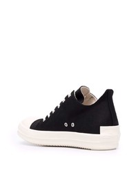 Baskets basses en toile noires et blanches Rick Owens