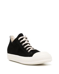 Baskets basses en toile noires et blanches Rick Owens DRKSHDW