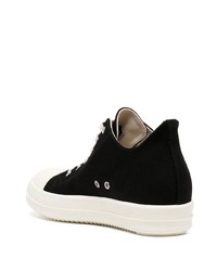 Baskets basses en toile noires et blanches Rick Owens DRKSHDW