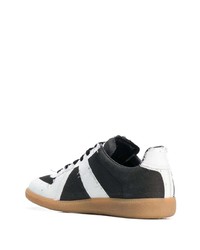 Baskets basses en toile noires et blanches Maison Margiela