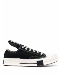 Baskets basses en toile noires et blanches Rick Owens DRKSHDW